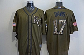 Kansas City Royals #17 Wade Davis Green Salute to Service Stitched Baseball Jersey,baseball caps,new era cap wholesale,wholesale hats